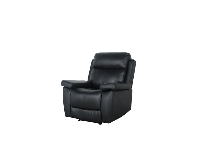 Sillón relax manual THEA piel negro Negro