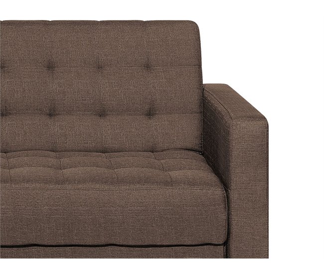 Beliani Sofá esquinero Poliéster ABERDEEN Gris Oscuro