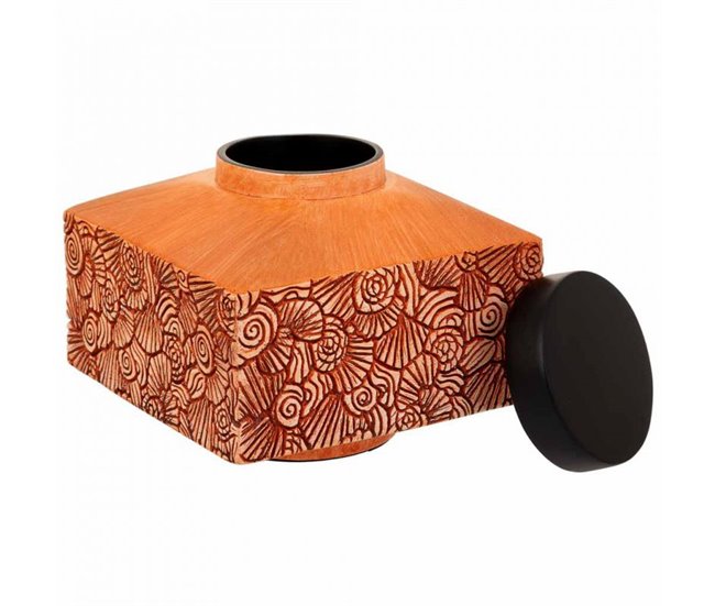 Caja decoración de poliresina Naranja