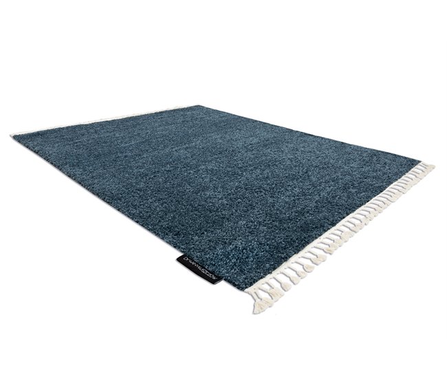 Alfombra BERBER 9000 Franjas Bereber Marroquí Shaggy 200x290 Azul