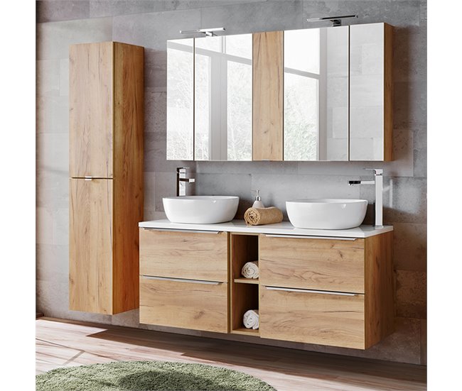 Columna de pared 2 puertas April Madera 35 Blanco