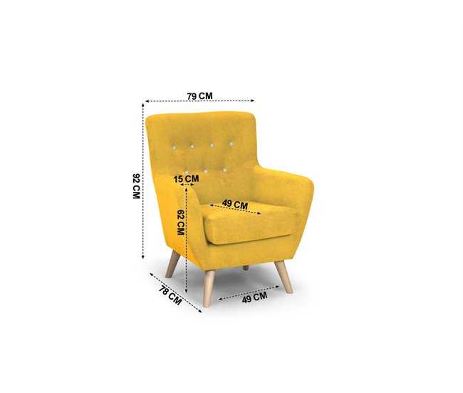 Sillón de tela KISS Amarillo
