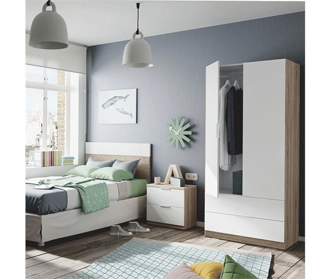 Armario Low Cost 2 puertas 2 cajones 81 Roble