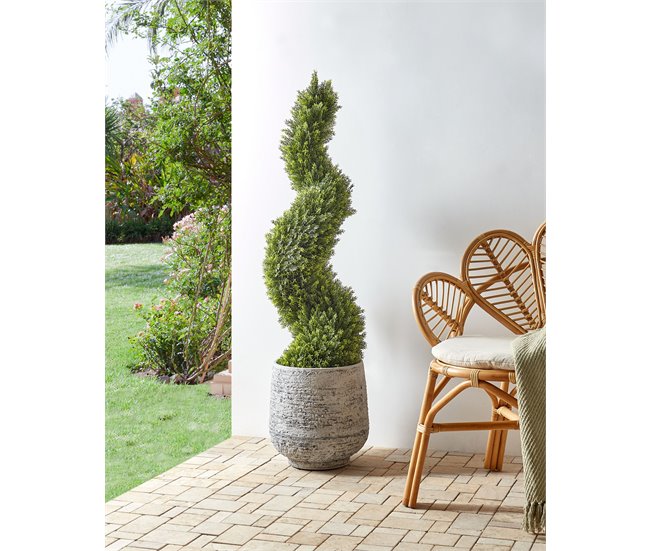 Beliani Planta artificial CYPRESS SPIRAL TREE Verde