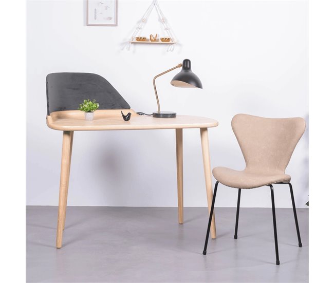 Escritorio de diseño en madera y terciopelo - Cattelan 109x56 Fresno