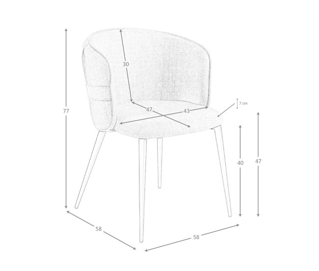 ANGEL CERDA Silla tela marrón Marron