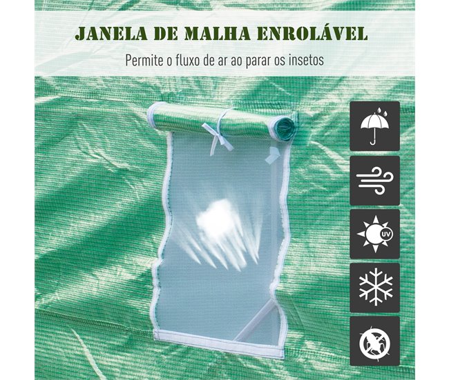 Invernadero de Jardín PE Outsunny Verde