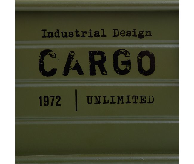 Cesto rectangular de metal impreso Verde