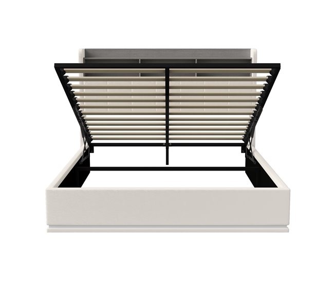 Cama, LED, USB, cama hidráulica, estructura de cama juvenil Beige