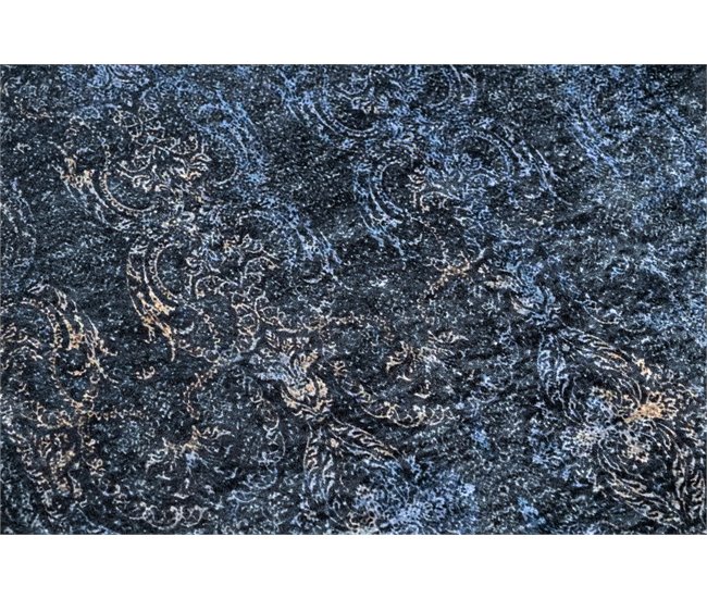 Alfombra lavable ANDRE 1058 Ornamento vintage 80x150 Negro