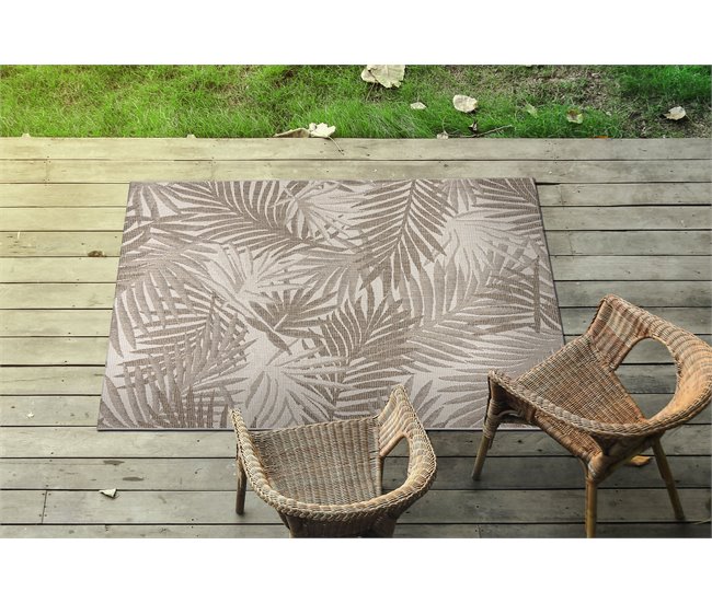 Alfombra de cuerda sisal FLOORLUX 20504 Hojas Selva 60x110 Beige