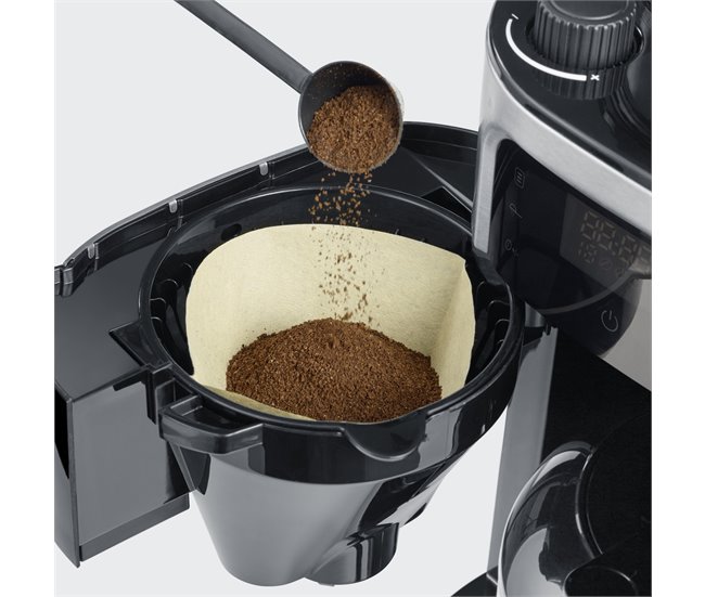 Cafetera con molinillo de goteo, jarra termo 1 L Severin KA 4814 - 1000 W Negro