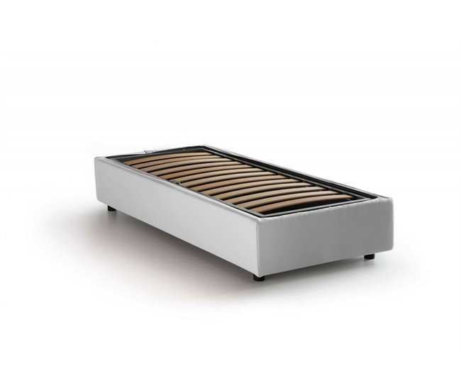 Cama individual en tela Blanco