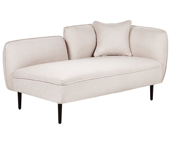 Beliani Chaise longue derecho Bouclé CHEVANNES Beige