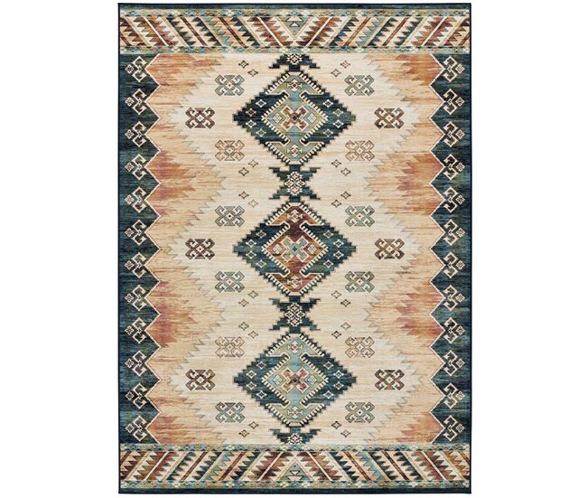 Alfombra de estilo étnico en viscosa ANTALIA - ATTICGO 160x230 Multicolor
