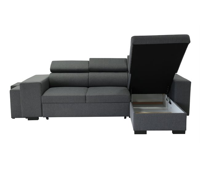 Chaise longue con cama NORWAY reversible 3 plazas gris Gris