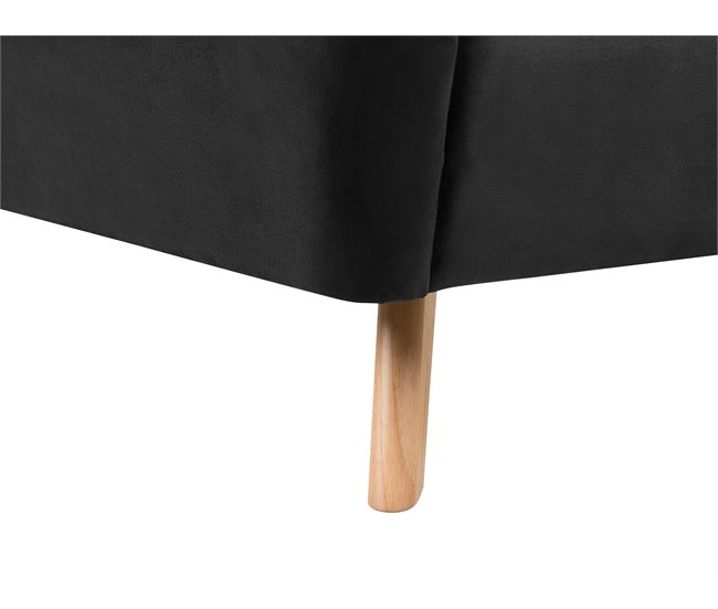 Beliani Cama Terciopelo VIENNE 200x220 Gris Oscuro