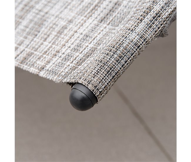 Tumbona de Jardín Metal Galvanizado y Texteline Outsunny Gris