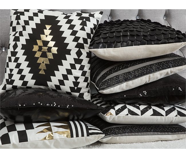 Beliani Cojín decorativo DALIA Negro