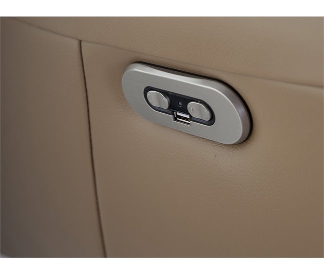 ANGEL CERDA Sillón relax giratorio piel arena Negro