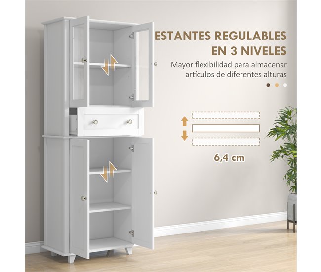 Alacena de Cocina MDF HOMCOM, hogar - cocina Blanco