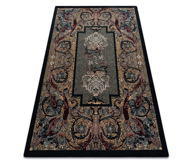 Alfombra de lana POLONIA Mozaika oriental 200x300 Azul/ Negro