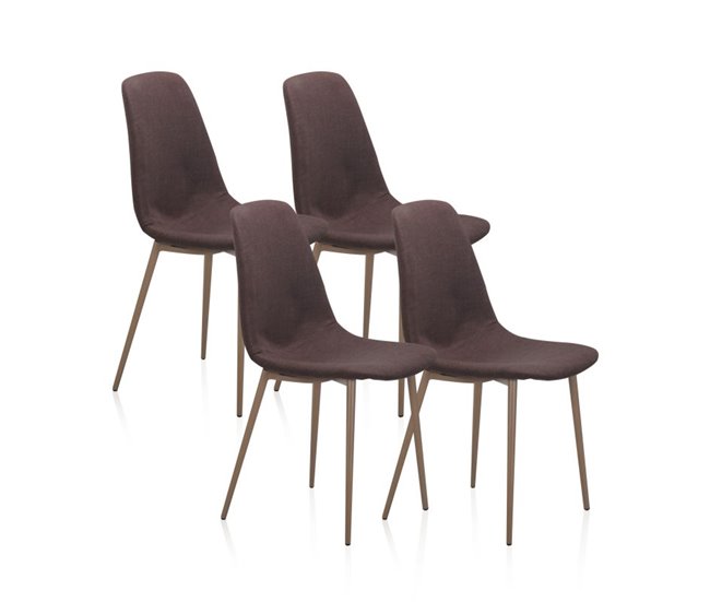 Pack 4 Sillas de comedor Cai Marron