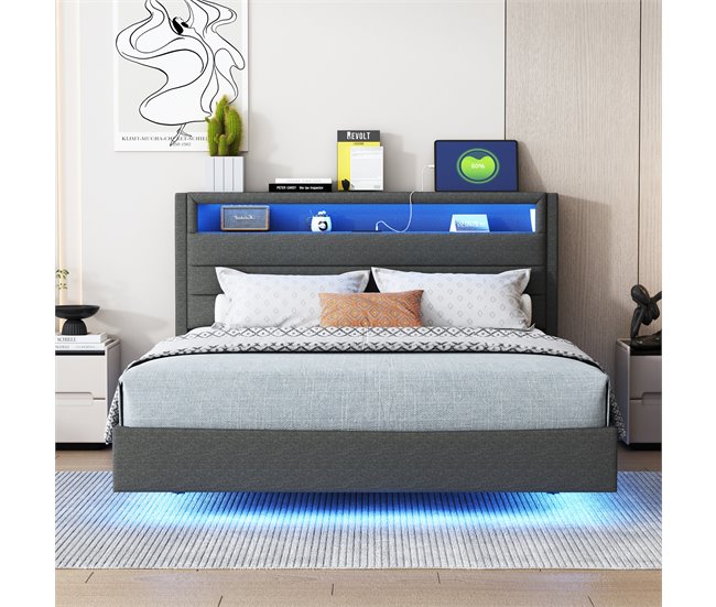 Camas de matrimonio 141x214 Beige