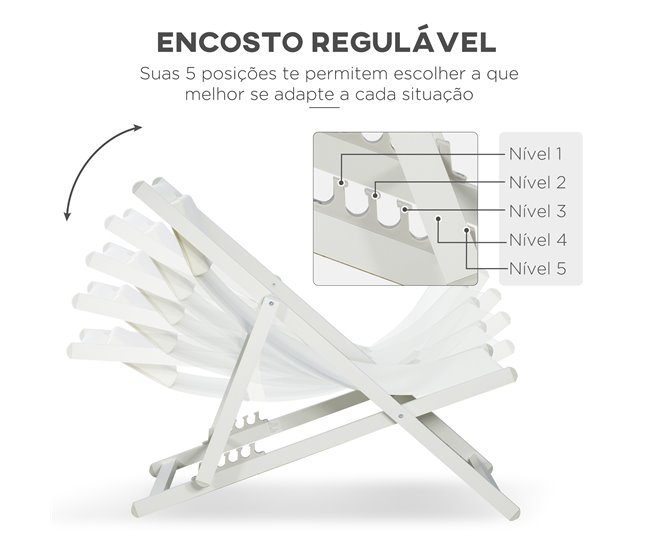 Conjunto de 2 Tumbonas Aluminio, Texteline Outsunny Gris Claro