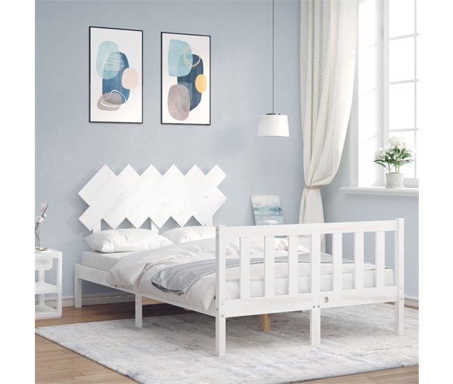 Estructura de cama 135x190 Blanco