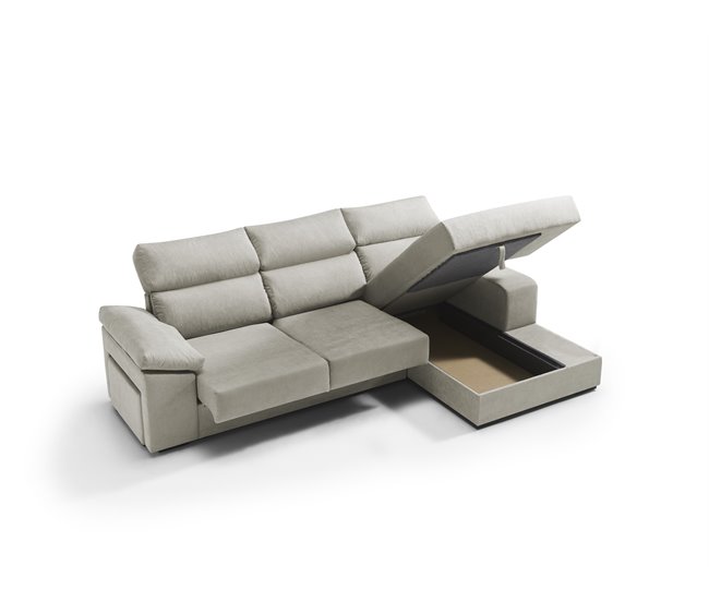 Chaise longue con arcón RUBIK Beige