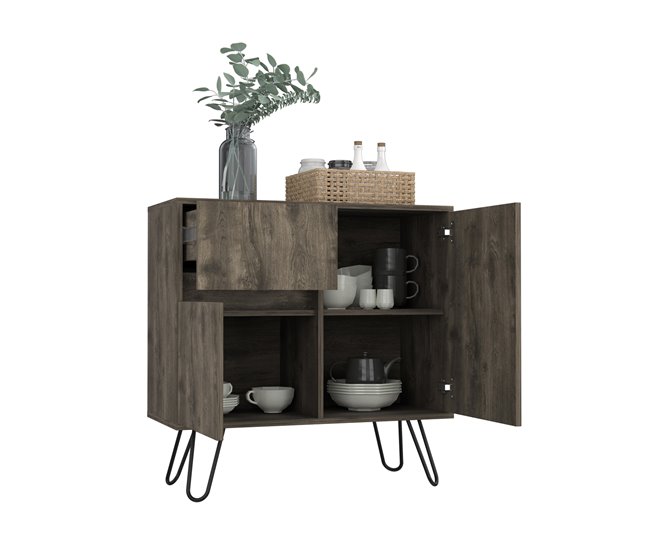 Aparador de salón Z80 Andora, con gabinete Marron
