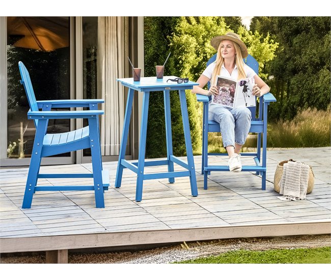 Beliani Conjunto bistro ADIRONDACK Azul