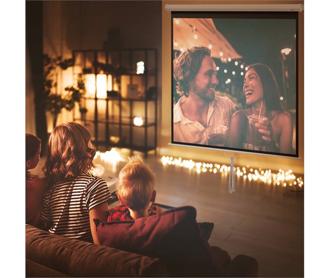 Pantalla de Proyector Plástico, Metal HOMCOM Blanco