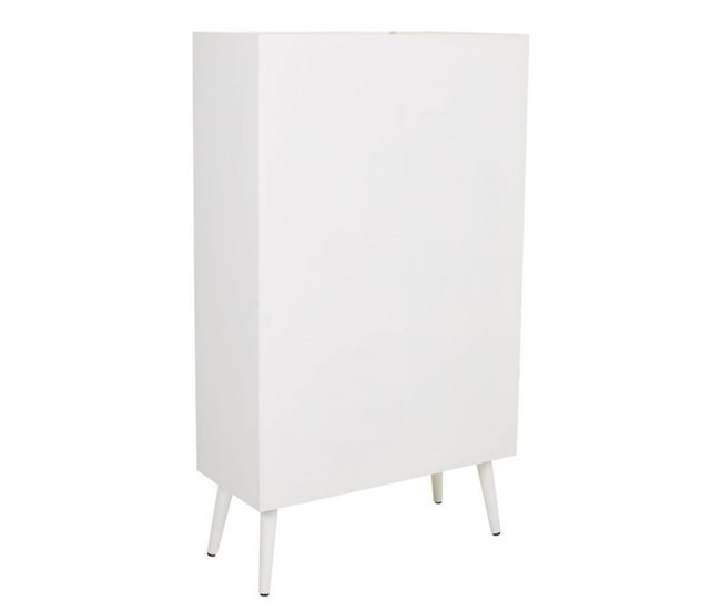 Mueble zapatero de madera y rejilla 70 Blanco