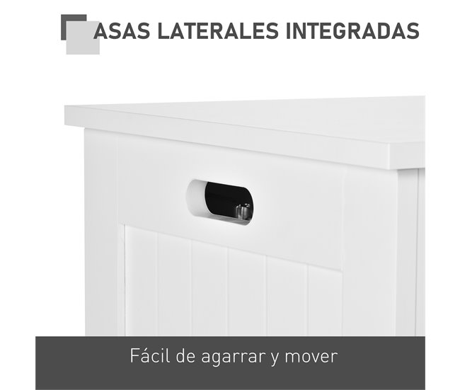 Otomana de Almacenaje Tablero de MDF HOMCOM 81 Blanco