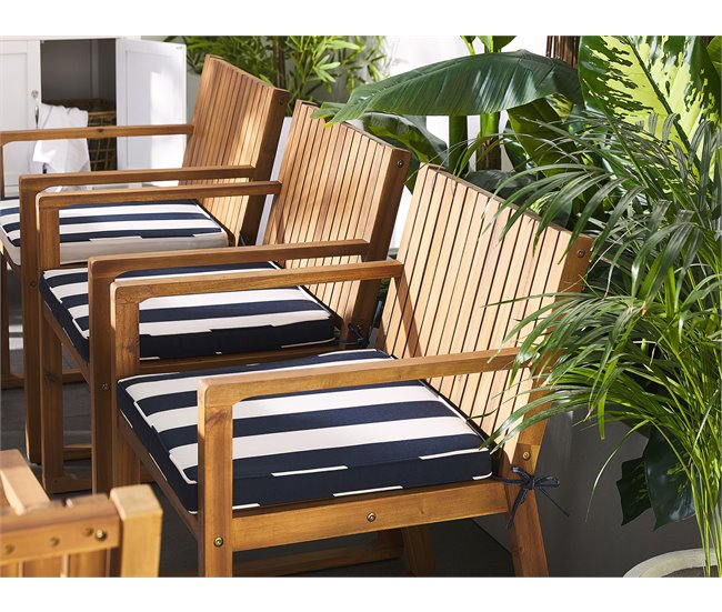 Beliani Cojines de asiento SASSARI Azul Marino