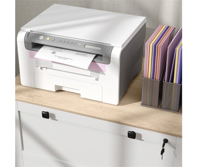 Cajonera de Oficina Melamina de Madera HOMCOM Blanco