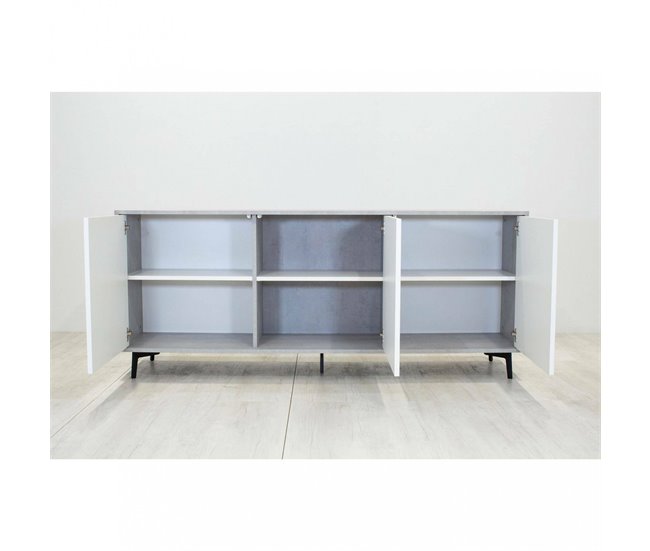 Aparador efecto madera 184 Blanco/ Gris