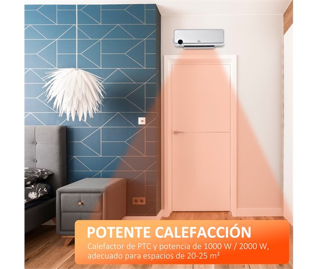 Calefactor Cerámico de Pared PP, PA HOMCOM, hogar - climatización Multicolor