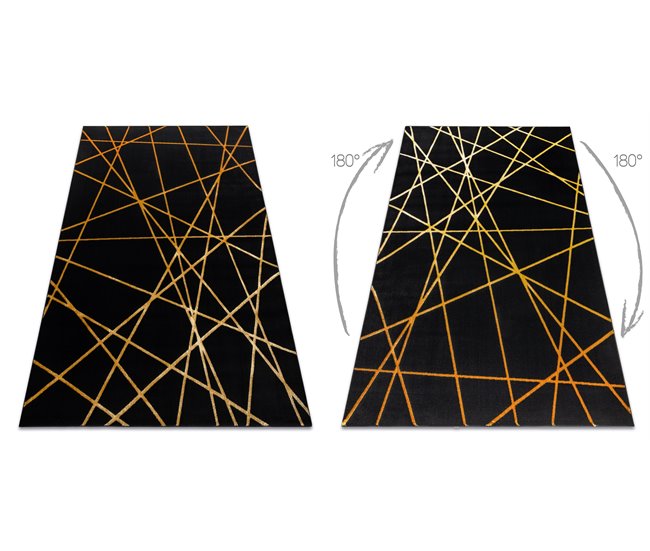 Alfombra GLOSS moderno 406C 86 elegante glamour art deco 120x170 Negro