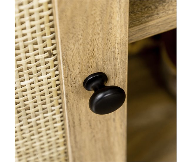 Aparador de Cocina Melamina de Madera, Ratán, Madera de Pino Marron