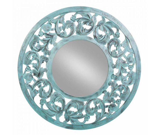 Espejo de madera Azul