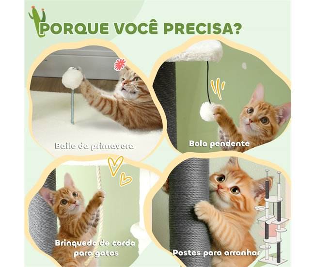 Árbol para Gatos Aglomerado de Madera PawHut Crudo