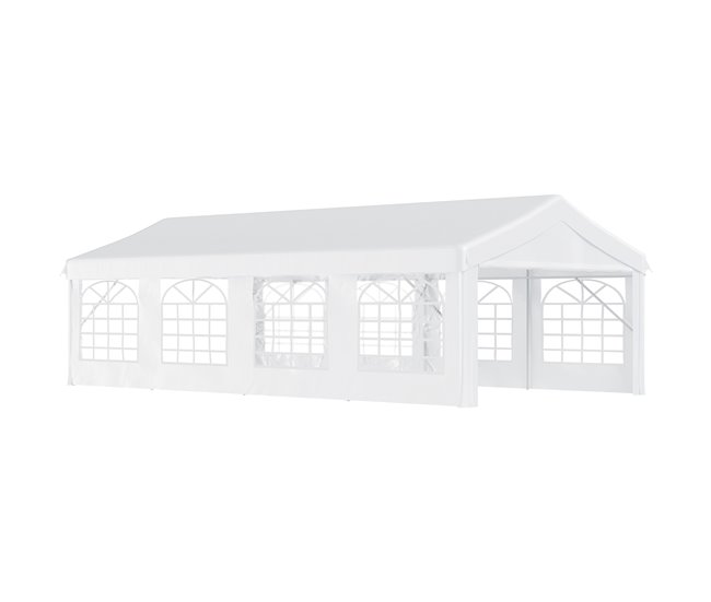 Carpa de Jardín Acero y PE Outsunny 800x400 Blanco