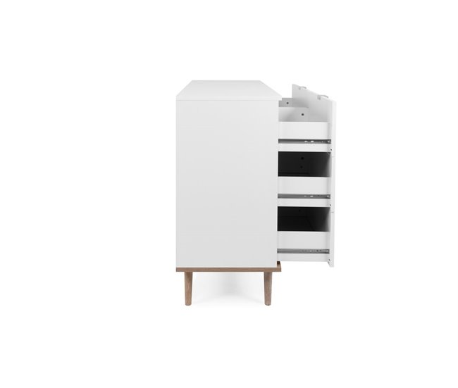 Cómoda doble con 3+3 cajones NORDIC Blanco/ Madera