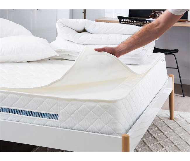 Beliani Colchón híbrido con relleno de espuma viscoelástica GLORY Blanco