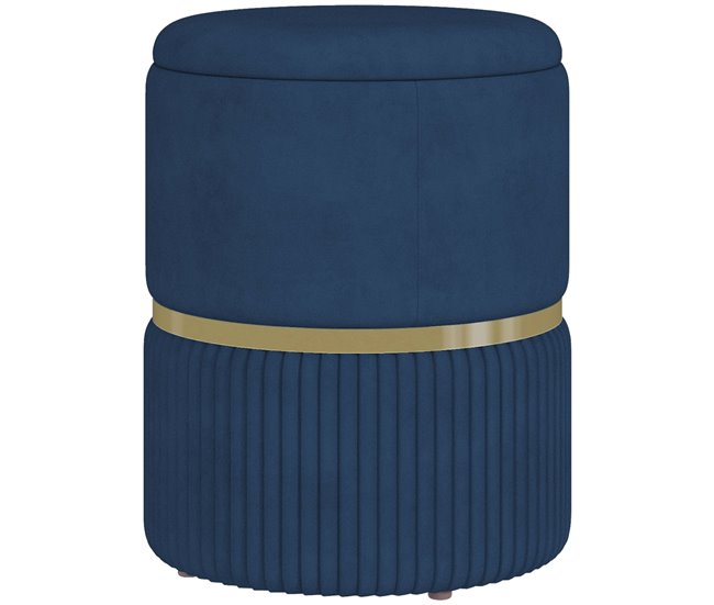 Taburete de Almacenaje Poliéster, Espuma HOMCOM Azul