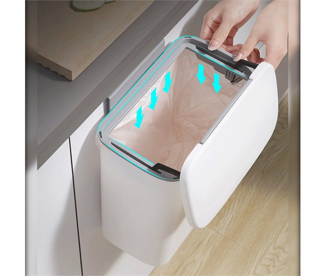 Multifuncional papelera de cocina montada de la pared Blanco