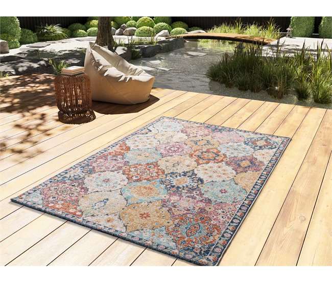 Alfombra de exterior/interior estilo vintage LUNA - ATTICGO 200x290 Multicolor